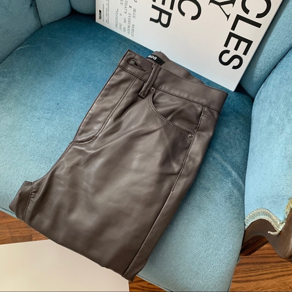 SOLD Brown Faux Leather Pants - Picture 1 of 2